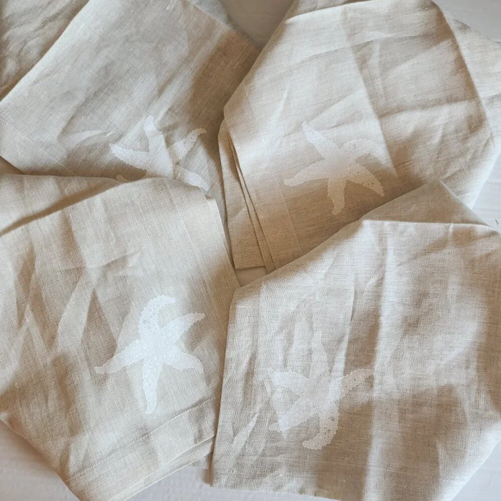 Dermond Peterson Design Russian Linen Hand Printed & Sewn Dinner Table Napkins 5